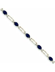 Genuine 14K Yellow Gold Diamond And Sapphire Oval Bracelet 4 Grams Of Gold 100% Satisfaction Guaranteed.