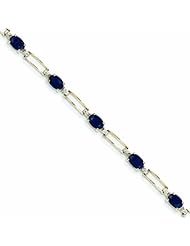 5.2 Carat 14K Gold Diamond and Sapphire Oval Bracelet