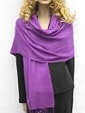 CASHMERE (PASHMINA) SHAWL, REGULAR size from CASHMERE PASHMINA GROUP, IN 55 VIBRANT COLORS (AMETHYST)