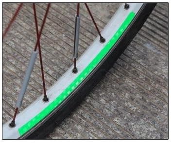 5pcs Reflective Security Stickers Bike Cycling Wheel Rim Decal Tape Safer--green