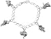 Alice in Wonderland 5 Charm Sterling Silver Bracelet