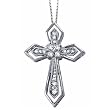 Sacred Cross Diamond Pendant Necklace
