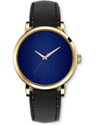 SPRAWL Aanalog Fashion Series Gold Ladies Watches of Genuine Black Leather Strap,Unique Wrist Watch for Women Girls Designed with Lines of blue rays