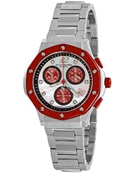 Stuhrling Original Womens 180.121156 Aquadiver Cosmo Quartz Chronograph Date Swarovski Crystal Mother of Pearl Dial Watch