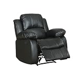 Homelegance 9700BLK-1 Upholstered Recliner Chair, Black Bonded
