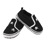 Me in Mind Footwear - Canvas Skull Crib Shoe - Black/White