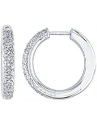 0.60Ct Round Diamond Hoop Earrings 18k Gold