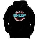 Only my Sheep understands me Animals Mens Hoodie (Black, Size XXX-Large)