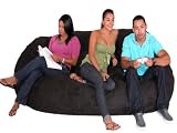 7.5-feet Xx-large Black Cozy Sac Foof Bean Bag Chair Love Seat