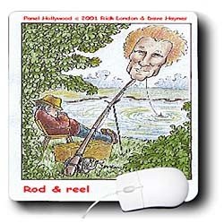 Londons Times Fish Fishing Deep Beneath Cartoons - Rod -Stewart- And Reel - Mouse Pads