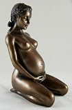 Contemporary Bronze Pregnant Woman Maternity Sculpture