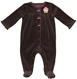 Carter's Baby Girl Brown/Pink Fleece Cupcake Footed Pajamas, 3 Months