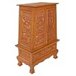 Handmade Asian Furniture - 37" Royal Elephant Storage Cabinet / End Table - Natural Finish
