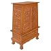 EXP Handmade Asian Furniture - 37" Royal Elephant Storage Cabinet / End Table - Natural Finish