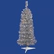 3' Pre-Lit Silver Artificial Pencil Tinsel Christmas Tree - Clear Lights