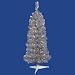 3' Pre-Lit Silver Artificial Pencil Tinsel Christmas Tree - Clear Lights