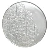 Clear Glass Leaf Design Plate 8.5" D Set of Four