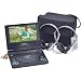 7" Portable DVD Player With Headphones, Case And Headrest Mount