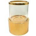 Hammered Hurricane-Style Candleholder - Gold