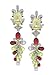 Spectacular Long Dangle Earrings w/Multicolor CZs title=