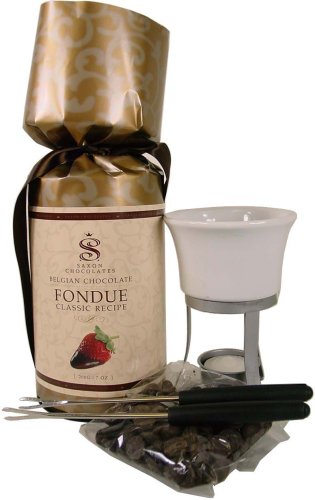Fondue + Refill :Chocolate Fondue for two Set: 100 gr (3.3 oz) chocolate, burners, ceramic... by Saxon