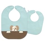Mally Bibs - Reversible Leather Blue/Brown Puppy Bib