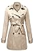 DJT Women's Elegant Long Trench Coat with Belt