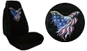 Car Truck SUV Eagle Flag Patriotic Print Seat Covers 2 Black Universal Vehicle Bucket Seatcovers