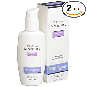 Neutrogena Oil Free Moisture for Sensitive Skin, 4-Ounce Pump Bottles (Pack of 2)