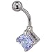 Pugster Belly Button Rings Lavender Purple Princess Cz February Belly Navel Ring Body Jewelry