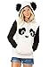 ZXZY Women Cute Cotton Blend Long Sleeve Panda Print Hoodies Pullover Tops