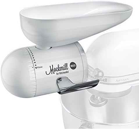 Mockmill KitchenAid White Metal and Ceramic Grain Mill Attachment by MockMill