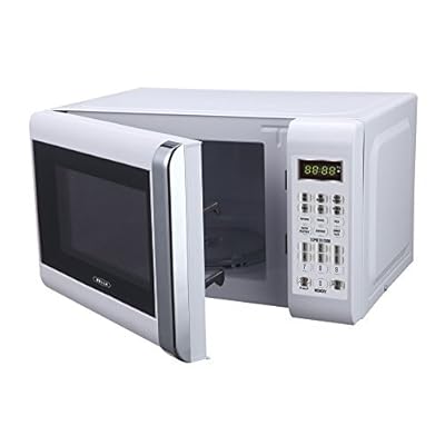 Bella 700-Watt Compact Microwave Oven, 0.7 Cubic Feet, White with Chrome