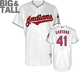 Carlos Santana Jersey: Big & Tall Majestic Home White Authentic Cleveland Indians Jersey