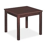 BasyxTM Corner Table, Square, 24w x 24d x 20h, Mahogany