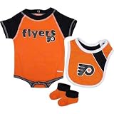 Philadelphia Flyers 3pc Creeper Bib Bootie Set Infant Baby 6 9 Month