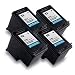HP 92 C9362WN Compatible Remanufactured Combo Pack - 4 Black Ink Cartridges