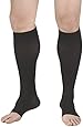 Truform 0845, Compression Stockings, Below Knee, Open Toe, 30-40 mmhg, Black, Small