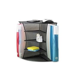 Safco Products Onyx Mesh Desk Corner Organizer, Black1 (3261BL)