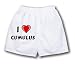 White Boxer Short with I Love Cumulus