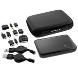 EZOPower 2-Port External Backup Battery Portable Charger + Black Eva Pouch Carrying Case for Garmin nüvi® 2350LMT ,TomTomXL 340 LIVE Series