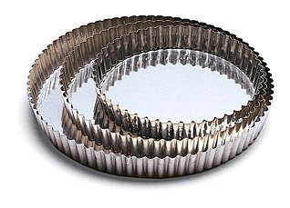 World Cuisine Tin Plate Fluted Tart Mold 11 Inch x 1 Inch