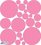 30 Flirt Pink Polka Dot Peel & Stick Wall Pops Stickers