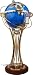 37 Tall Illuminated Blue Crystal Auto Rotated Floor Lamp w/ Brass Stand and Heavy Wood Base
