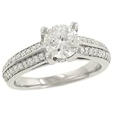 2 Row Diamond Ring with Bezel Accents .40cttw (CZ ctr)