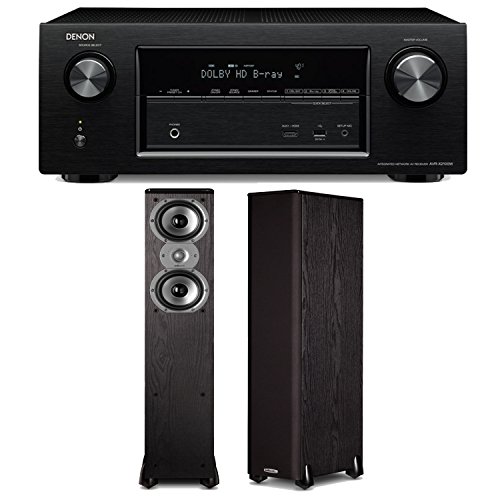 Denon AVR-X2100W 7.2 Channel Full 4K Ultra HD A/V Receiver Plus A Pair of Polk Audio TSi 300 Floorstanding Speakers
