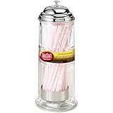 Tablecraft 11-in. Diner Collection Old Fashioned Straw Dispenser  W/Straws - Chrome Top
