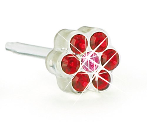 Blomdahl Medical Plastic Daisy, Imitation Ruby/ Rose