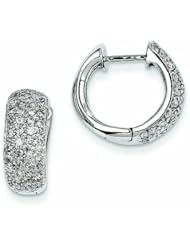 0.7 Carat 14K White Gold Diamond Hoop Earrings