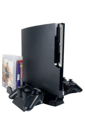PS3 Slim Controller Charging Stand with Disk Game Disk Holder